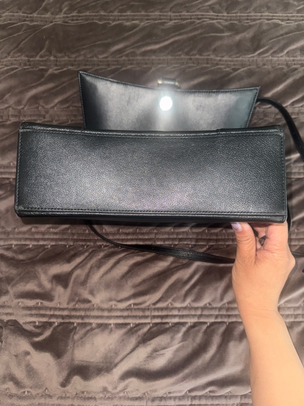 Balenciaga authentic Black Leather hourglass BB-Accent Top-Handle bag - Picture 6 of 11